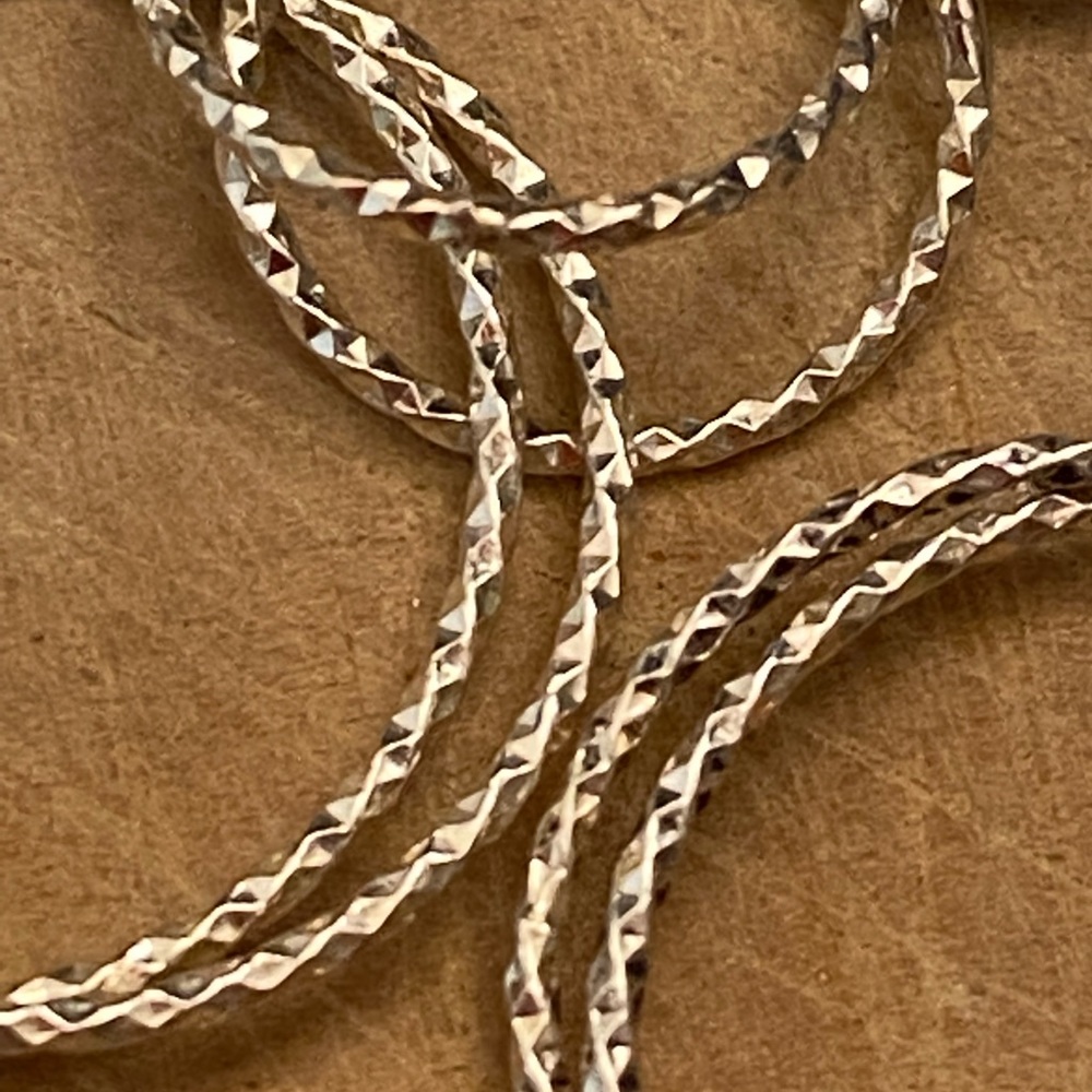 Gorgeous and long vintage 925 sterling silver interlocking circles necklace - Picture 9 of 13